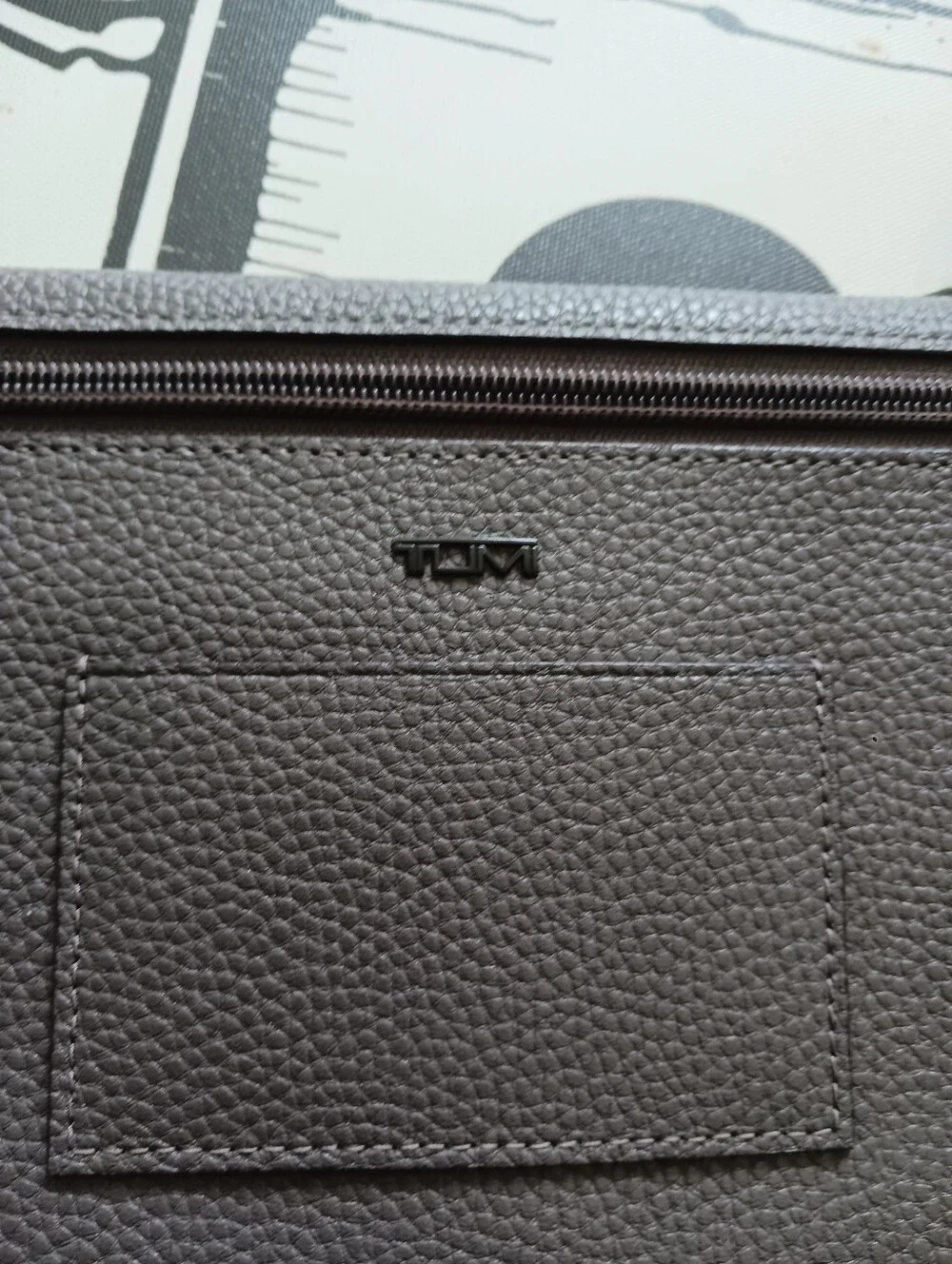 TUMI men Wristlet   Gray Genuine Leather, 11
